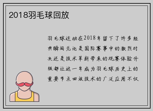 2018羽毛球回放