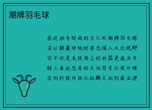 潮牌羽毛球